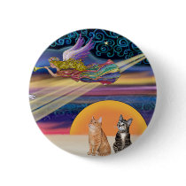 Xmas Star - Brown and Orange Tabby cats (two) Buttons