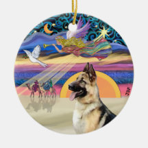 Xmas Star - German Shepherd 13b Ornaments