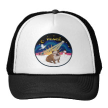Xmas Sunrise (R) - English Bulldog 1 Mesh Hats