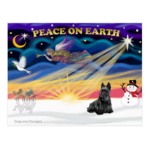 Xmas Sunrise - Scottish Terrier Post Cards