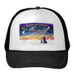 Xmas Sunrise - Tibetan Terrier (BW) Mesh Hats