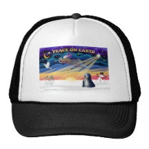 Xmas Sunrise - Tibetan Terrier (BW) Mesh Hats