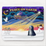 Xmas Sunrise - Tibetan Terrier (BW) Mouse Pads