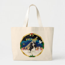 Xmas Sunrise - Tri Colour Cavalier King Charles Tote Bag