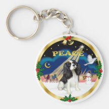 Xmas Sunrise - Tri Colour Cavalier King Charles Key Chains