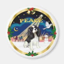 Xmas Sunrise - Tri Colour Cavalier King Charles Magnet