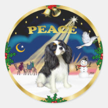Xmas Sunrise - Tri Colour Cavalier King Charles Sticker