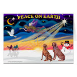 Xmas Sunrise - Two Weimaraners Greeting Card