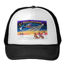 Xmas Sunrise - Two Weimaraners Hats