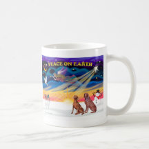 Xmas Sunrise - Two Weimaraners Mugs