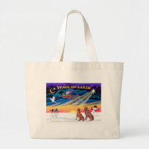 Xmas Sunrise - Two Weimaraners Tote Bag
