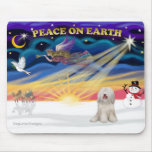 Xmas Sunrise - White Tibetan Terrier Mouse Pads