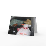 XmasCard '04 Drivingsnowman 004, Hop in...