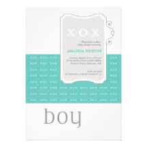XOX Boy Custom Baby Shower Invitation