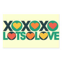 XOXO Lots of Love Rectangle Sticker