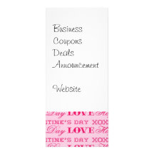 XOXO Love Happy Valentine's Day Pink Print Gifts Full Color Rack Card