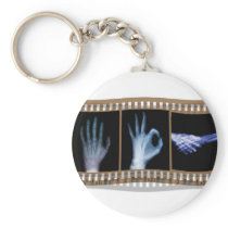 XRAY SIGN LANGUAGE FILM - HAND OK HANDSHAKE KEY CHAINS