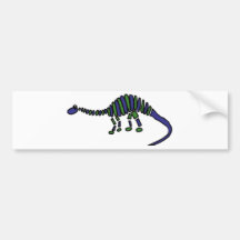 XX- Abstract Art Brontosaurus Dinosaur Bumper Sticker