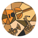XX- Abstract Art Music Round Sticker