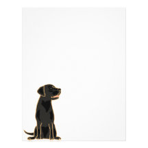 XX- Artistic Black Labrador Cartoon Letterhead Template