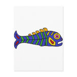 XX- Artistic Mexican Style Fish Art Post Card
