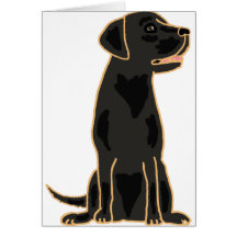 XX- Awesome Black Labrador Retriever Design Greeting Cards