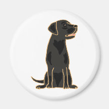XX- Awesome Black Labrador Retriever Design Refrigerator Magnets