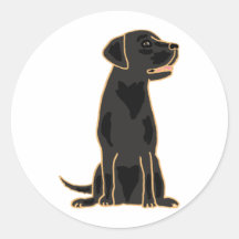 XX- Awesome Black Labrador Retriever Design Round Sticker
