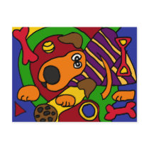 XX- Awesome Dog Cubist Art Postcards