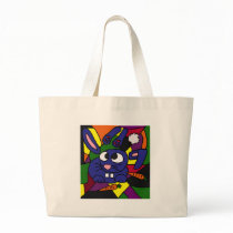 XX- Bunny Rabbit Cubist Art Canvas Bag