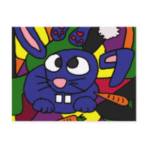 XX- Bunny Rabbit Cubist Art Postcards