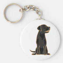 XX conception noire impressionnante de labrador re Porte-clés