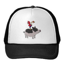 XX coq sur une bande dessinée de porc gonflée par  Casquettes