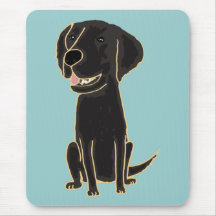XX- Cute Black Labrador Cartoon Mouse Pad