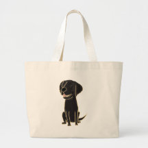 XX- Cute Black Labrador Cartoon Tote Bag