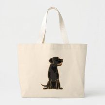 XX- Cute Black Labrador Retriever Dog Canvas Bag