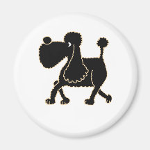 XX- Cute Black Poodle Design Magnets