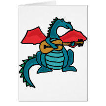 XX- Dragon Playing Guitar Card
