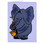 XX- Elephant Playing Saxophone Card