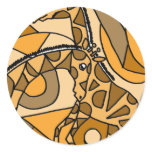 XX- Fun Giraffe Art Round Stickers