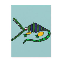 XX- Funky Crocodile Art Post Card