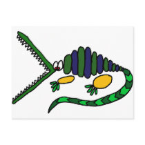 XX- Funky Crocodile Art Postcards