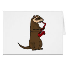 XX- Funky Ferret Playing the Saxophone Card
