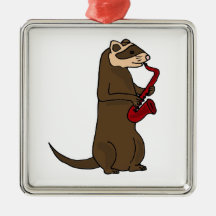XX- Funky Ferret Playing the Saxophone Ornaments