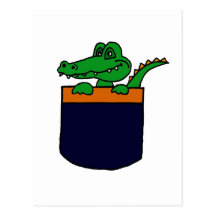 XX- Funny Alligator in a Pocket Postcards