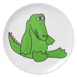 XX- Funny Baby Alligator Cartoon Dinner Plates