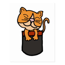 XX- Funny Cat in a Pocket Postcard
