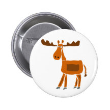 XX- Funny Moose Art Design Pinback Button