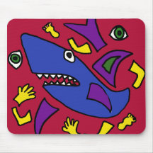 XX- Funny Shark Cubist Art Mouse Pads