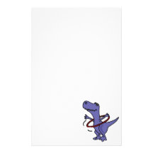 XX- Funny T-rex Dinosaur Using Hula Hoop Stationery